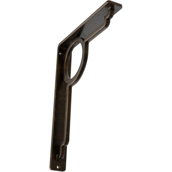 Ekena Millwork Maria Wrought Iron Bracket, (Single center brace), Antiqued Brass 1 1/2"W x 7 1/2"D x 10"H BKTM01X07X10SMAABS - main
